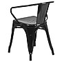 Flash Furniture Colorful Restaurant Chair with Arms, Black, 4 Pack (4CH31270BK)~#|#~sp160199112_sc7