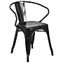 Flash Furniture Colorful Restaurant Chair with Arms, Black, 4 Pack (4CH31270BK)~#|#~sp160199113_sc7