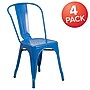 Flash Furniture Colorful Restaurant Chair, Blue, 4 Pack (4CH31230BL)~#|#~sp160200076_sc7