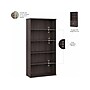 Bush Business Furniture Studio A 73"H 5-Shelf Bookcase with Adjustable Shelves, Storm Gray Laminated Wood (STA010SG)~#|#~sp161613282_sc7