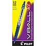 Pilot VBall RT Retractable Rollerball Pens, Fine Point, 0.7mm, Blue Ink, Dozen (26207)~#|#~sp162573014_sc7