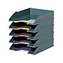 Durable VARICOLOR 5-Compartment Stackable Plastic Letter Tray Set, Anthracite Gray (770557)~#|#~sp162711288_sc7