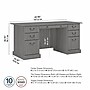 Bush Furniture Saratoga 66"W Wood Executive Desk, Modern Gray (EX45866-03K)~#|#~sp163411647_sc7