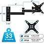 Mount-It! Full-Motion Single Monitor Wall Arm Mount, Up to 30", Black (MI-404)~#|#~sp163926469_sc7