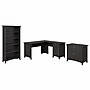 Bush Furniture Salinas 60"W L Shaped Desk with Lateral File Cabinet and 5 Shelf Bookcase, Vintage Black (SAL003VB)~#|#~sp164701121_sc7
