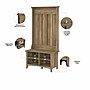 Bush Furniture Salinas 68" Storage Set with Hall Tree, Shoe Bench, Accent Cabinet, 5 Shelves, Reclaimed Pine (SAL008RCP)~#|#~sp164750998_sc7