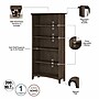 Bush Furniture Salinas 5-Shelf 63"H Bookcase, Ash Brown (SAB132ABR-03)~#|#~sp164754719_sc7