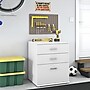 Bush Business Furniture Universal 34" Floor Storage Cabinet with 3 Drawers, White (UNS328WH)~#|#~sp164811604_sc7