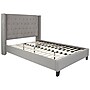 Flash Furniture Riverdale Upholstered Platform Bed in Light Gray Fabric, Full (HG42)~#|#~sp166196101_sc7