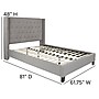 Flash Furniture Riverdale Upholstered Platform Bed in Light Gray Fabric, Full (HG42)~#|#~sp166196102_sc7