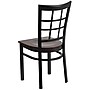 Flash Furniture HERCULES Series Wood/Metal Window Back Restaurant Dining Chair, Walnut Wood/Black, 2/Pack (2XUDG6Q3BWINWAW)~#|#~sp166803633_sc7