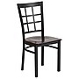 Flash Furniture HERCULES Series Wood/Metal Window Back Restaurant Dining Chair, Walnut Wood/Black, 2/Pack (2XUDG6Q3BWINWAW)~#|#~sp166803634_sc7