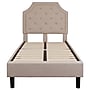 Flash Furniture Brighton Tufted Upholstered Platform Bed in Beige Fabric, Twin (SLBK4TB)~#|#~sp167255651_sc7
