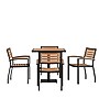 Flash Furniture Lark Indoor/Outdoor Patio Dining Table Set, Faux Teak, 5 Piece/Set (XUDG104560064)~#|#~sp167317417_sc7