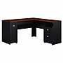 Bush Furniture Fairview 60"W L Shaped Desk with Drawers and Storage Cabinet, Antique Black/Hansen Cherry (WC53930-03K)~#|#~sp168011359_sc7