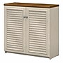 Bush Furniture Fairview Small Storage Cabinet with Doors, Antique White/Tea Maple (WC53296-03)~#|#~sp168011793_sc7