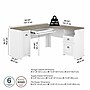Bush Furniture Fairview 60"W L Shaped Desk with Drawers and Storage Cabinet, Shiplap Gray/Pure White (WC53630-03K)~#|#~sp168011828_sc7
