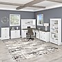Bush Furniture Fairview 60"W L Shaped Desk with Drawers and Storage Cabinet, Shiplap Gray/Pure White (WC53630-03K)~#|#~sp168011832_sc7