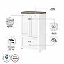 Bush Furniture Fairview 60"W L Shaped Desk with Hutch, Bookcase, Storage and File Cabinets, Shiplap Gray/Pure White (FV014G2W)~#|#~sp168353220_sc7