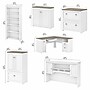 Bush Furniture Fairview 60"W L Shaped Desk with Hutch, Bookcase, Storage and File Cabinets, Shiplap Gray/Pure White (FV014G2W)~#|#~sp168353223_sc7