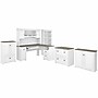 Bush Furniture Fairview 60"W L Shaped Desk with Hutch, Bookcase, Storage and File Cabinets, Shiplap Gray/Pure White (FV014G2W)~#|#~sp168353421_sc7