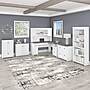 Bush Furniture Fairview 60"W L Shaped Desk with Hutch, Bookcase, Storage and File Cabinets, Shiplap Gray/Pure White (FV014G2W)~#|#~sp168353422_sc7
