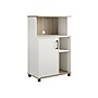 System Build Whitmore 42" Microwave Stand with 6 Shelves, Rustic White/Oak (7014500COM)~#|#~sp168616420_sc7