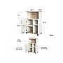System Build Whitmore 42" Microwave Stand with 6 Shelves, Rustic White/Oak (7014500COM)~#|#~sp168616425_sc7