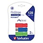 Verbatim PinStripe 128GB USB 3.2 Type-A Flash Drive, Red/Green/Blue, 3/Pack (70390)~#|#~sp169867471_sc7