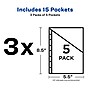 Avery Mini Binder Pockets for 5 1/2" x 8 1/2" Paper, Assorted Colors, 5/Pack (75307)~#|#~sp170352098_sc7