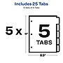 Avery Index Maker Print & Apply Label Paper Dividers for Copiers, 5 Tabs, White, 5 Sets/Pack (11421)~#|#~sp170352912_sc7