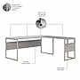 Bush Business Furniture Hybrid 72"W L Shaped Table Desk with Metal Legs, Platinum Gray (HYB026PG)~#|#~sp172325331_sc7