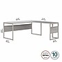 Bush Business Furniture Hybrid 72"W L Shaped Table Desk with Metal Legs, Platinum Gray (HYB026PG)~#|#~sp172325332_sc7