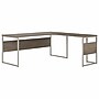 Bush Business Furniture Hybrid 72"W L Shaped Table Desk with Metal Legs, Modern Hickory (HYB026MH)~#|#~sp172325780_sc7