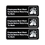 Excello Global Products Employees Must Wash Hands Indoor Wall Sign, 9" x 3", Black/White, 3/Pack (EGP-HD-0049-S)~#|#~sp172357902_sc7