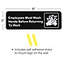Excello Global Products Employees Must Wash Hands Indoor Wall Sign, 9" x 3", Black/White, 3/Pack (EGP-HD-0049-S)~#|#~sp172357903_sc7