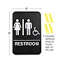 Excello Global Products Restroom Sign with Braille Indoor/Outdoor Wall Sign, 6" x 9", Black/White, 3/Pack (EGP-HD-0036-S)~#|#~sp172359412_sc7