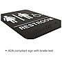 Excello Global Products Restroom Sign with Braille Indoor/Outdoor Wall Sign, 6" x 9", Black/White, 3/Pack (EGP-HD-0036-S)~#|#~sp172359413_sc7