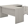Bush Business Furniture Echo 60"W L Shaped Bow Front Desk with Mobile File Cabinet, Gray Sand (ECH007GS)~#|#~sp174239480_sc7