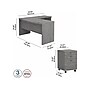 Bush Business Furniture Echo 60"W L Shaped Bow Front Desk with Mobile File Cabinet, Modern Gray (ECH007MG)~#|#~sp174239509_sc7