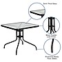 Flash Furniture Brazos Outdoor Patio Dining Set with 31.5" Square Table and 4 Flex Comfort Stack Chairs, Black (TLH073A2303C)~#|#~sp175520634_sc7