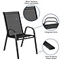 Flash Furniture Brazos Outdoor Patio Dining Set with 31.5" Square Table and 4 Flex Comfort Stack Chairs, Black (TLH073A2303C)~#|#~sp175520734_sc7