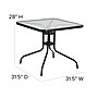 Flash Furniture Brazos Outdoor Patio Dining Set with 31.5" Square Table and 4 Flex Comfort Stack Chairs, Black (TLH073A2303C)~#|#~sp175520836_sc7