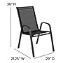 Flash Furniture Brazos Outdoor Patio Dining Set with 31.5" Square Table and 4 Flex Comfort Stack Chairs, Black (TLH073A2303C)~#|#~sp175520837_sc7