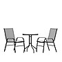 Flash Furniture Brazos Outdoor Patio Dining Set with 23.75" Round Table and 2 Flex Comfort Stack Chairs, Gray (TLH0701303CGY)~#|#~sp175524656_sc7