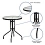 Flash Furniture Brazos Outdoor Patio Dining Set with 23.75" Round Table and 2 Flex Comfort Stack Chairs, Gray (TLH0701303CGY)~#|#~sp175524661_sc7