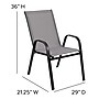 Flash Furniture Brazos Outdoor Patio Dining Set with 23.75" Round Table and 2 Flex Comfort Stack Chairs, Gray (TLH0701303CGY)~#|#~sp175524664_sc7