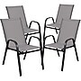 Flash Furniture Brazos Outdoor Patio Dining Set with 23.75" Round Table and 2 Flex Comfort Stack Chairs, Gray (TLH0701303CGY)~#|#~sp175524666_sc7