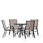 Flash Furniture Brazos Outdoor Patio Dining Set with 31.5" Round Table and 4 Flex Comfort Stack Chairs, Brown (TLH0702303CBN)~#|#~sp175527242_sc7