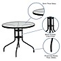Flash Furniture Brazos Outdoor Patio Dining Set with 31.5" Round Table and 4 Flex Comfort Stack Chairs, Brown (TLH0702303CBN)~#|#~sp175527248_sc7